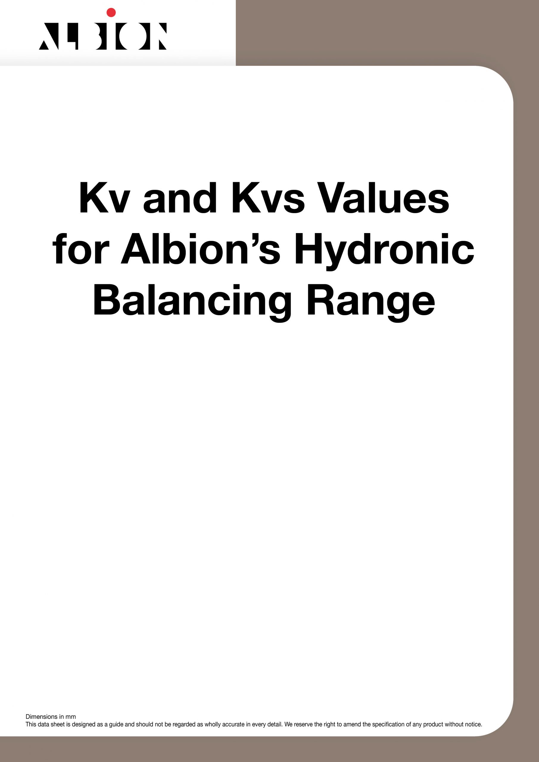 Kv / Kvs Values